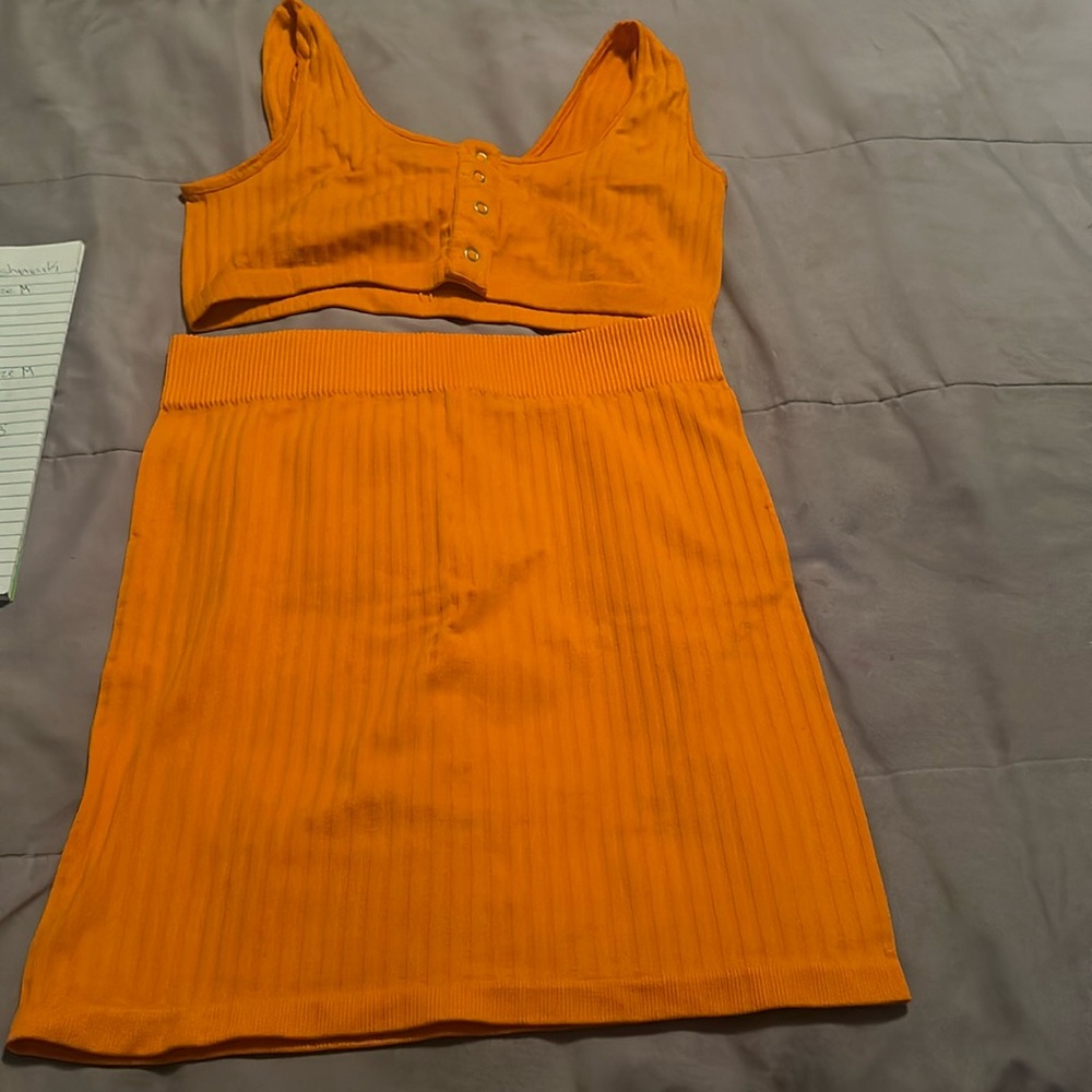 Orange stretchy material